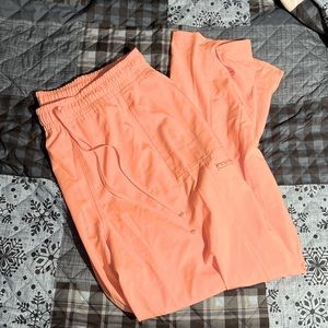Light coral scrub pants